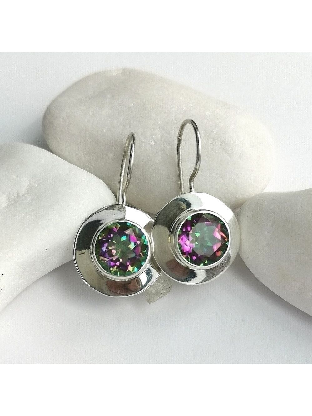 Sterling Silver Mystic Topaz Earrings - Picture 1 of 8
